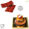 Stampo semisfera diametro 6 cm in silicone color rosso terracotta SF003 da Silikomart