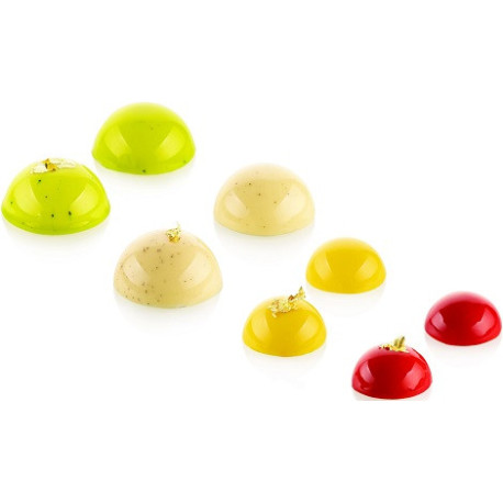 Semisfera Silikomart: stampo in silicone colore terracotta per semisfere di diametro da 3 a 8 cm