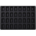 Teglia in silicone nero 60 x 40 cm Rectangle Savarin Silikomart: stampo 32 cavità, da 90 ml, rettangolari 78x51 h28 mm