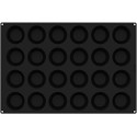 Teglia in silicone nero 60 x 40 cm Capsula Savarin Silikomart: stampo 24 cavità, da 120 ml, cilindri di diametro 80 mm h35 mm