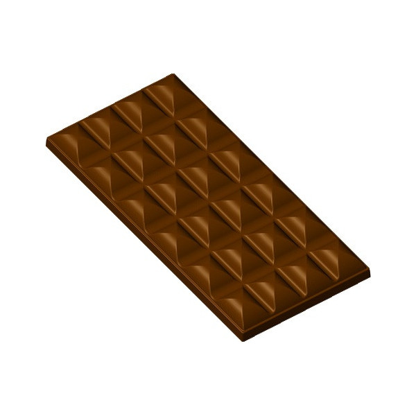 Stampo 3 tavolette di cioccolato da 100 g rettangoli 150x70xh11 mm in policarbonato