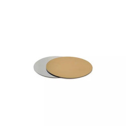 Set 12 Dischi Sottili Sottotorta Accoppiati Oro e Argento di Ø13 × h 0,15 cm da Decora