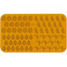 Giardino Silikomart: stampo silicone giallo 68 foglie di quattro dimensioni e forme, linea Naturae