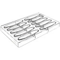 CH043 Sogno B Chocado Silikomart: stampo in Tritan per 10 barrette di cioccolato 115 x 25 h 15 mm