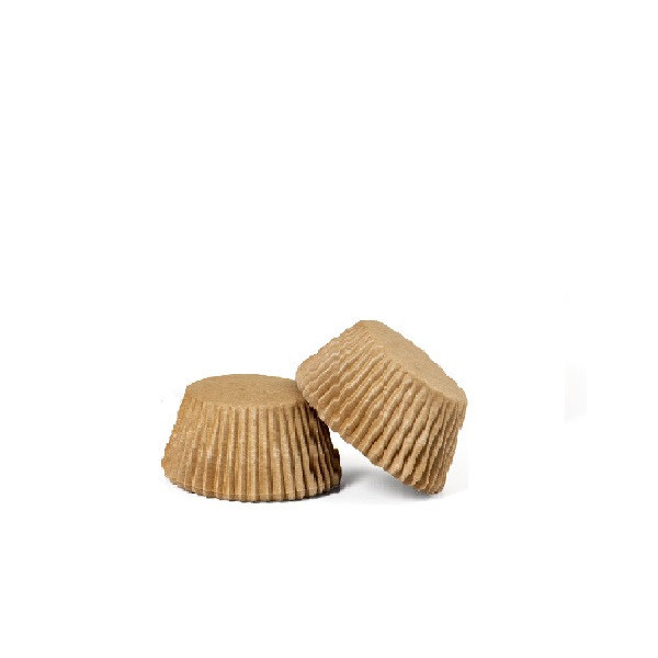 1000 Pirottini per bonbon in carta forno color avana naturale di ø2,7xh1,7 cm