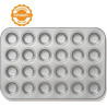 Teglia antiaderente per mini muffin Decora: pirofila per 24 muffin tondi da 4,3 X h 3 cm Teglia antiaderente per mini muffin Decora: pirofila per 24 muffin tondi da 4,3 X h 3 cm