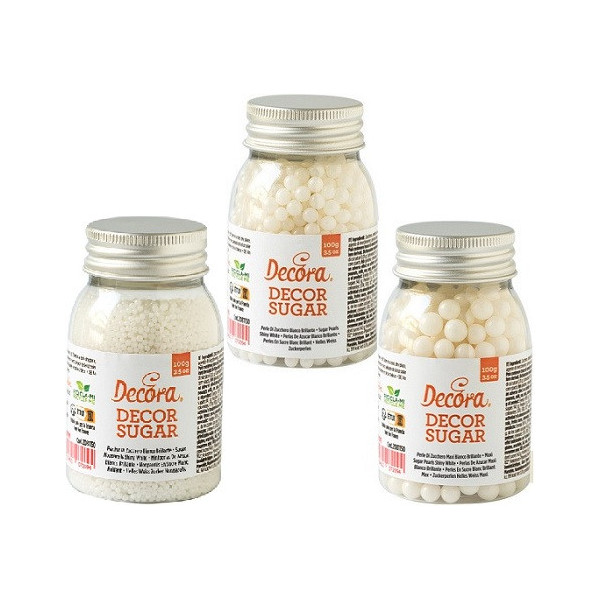 Da 2 o 7 mm perle di zucchero color bianco brillante da 100 g di Decora