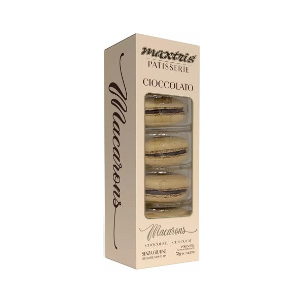 Macarons Maxtris Marrone gusto Cacao in confezione da 5 macarons