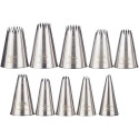 Set 10 cornetti stella francese in acciaio inox dal diametro 4 a 18 mm Decora