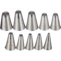 Set 10 cornetti stella francese in acciaio inox dal diametro 4 a 18 mm Decora