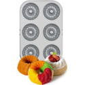 Mini kugelhopf teglia per 6 ciambelle mini kugelhopf di 7,5 cm in acciaio antiaderente Decora