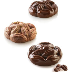 Stampo Cocoa 35 stampo in silicone per 8 forme Fave di Cacao di ø7 cm di Silikomart