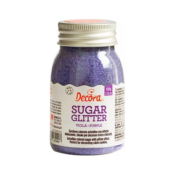 Zucchero glitterato viola Decora cristalli di zucchero viola 100 g