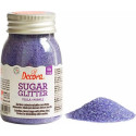 Cristalli di Zucchero Viola glitterato, in barattolo da 100 g di Decora.