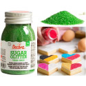 Zucchero glitterato verde Decora cristalli di zucchero verde 100 g