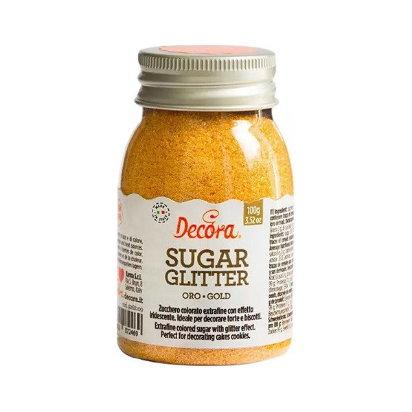Zucchero glitterato oro Decora cristalli di zucchero oro 100 g