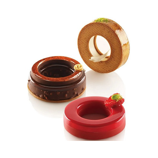 Kit The Ring Silikomart per dolce a ciambella con 2 stampi silicone Ø 85/50 h 18 mm e cutter