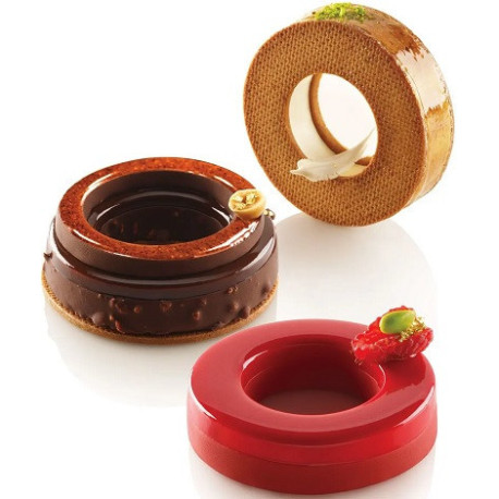 Kit The Ring Silikomart per dolce a ciambella con 2 stampi silicone Ø 85/50 h 18 mm e cutter