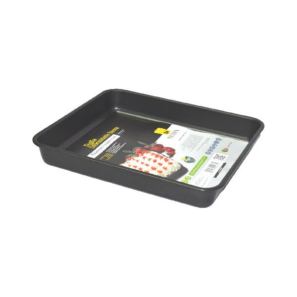 Teglia sfornatutto rettangolare bassa 29 x 25 cm h 4,5 cm in alluminio antiaderente da Vespa