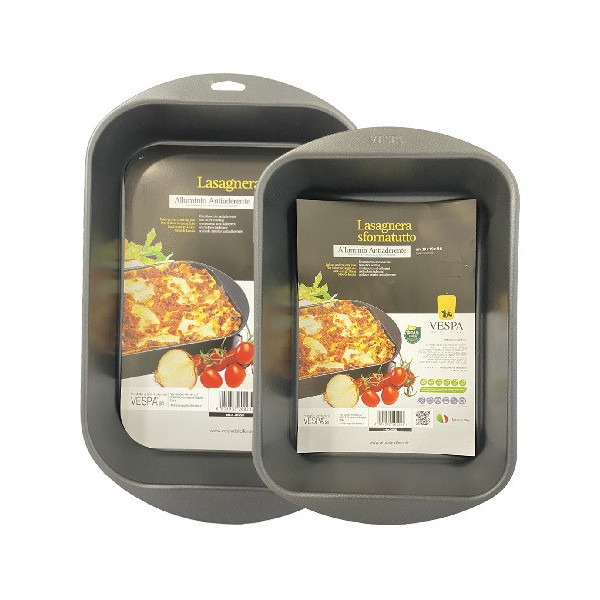 Teglia lasagnera sfornatutto Vespa in alluminio antiaderente h 6 cm larghe 29 cm o 42 cm