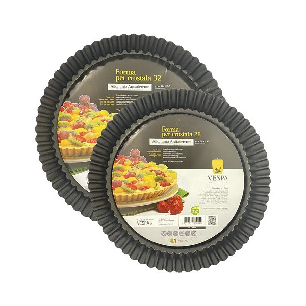 Forma crostata tonda fondo rialzato Vespa alluminio antiaderente di ø28 cm o ø32 cm