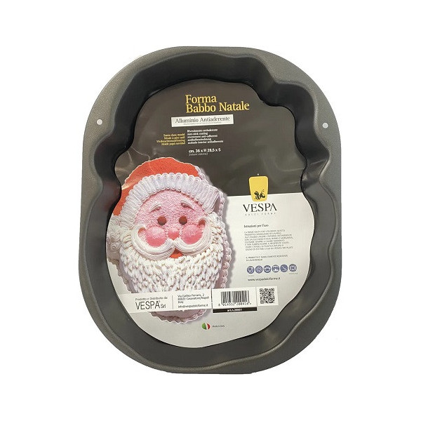 Stampo forma babbo natale in alluminio antiaderente da Vespa
