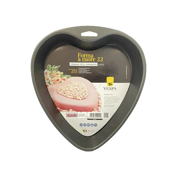 Stampo cuore Vespa in alluminio antiaderente di ø22 cm x h 4,2 cm