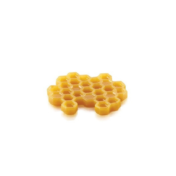 Stampo Miel 18 in silicone bianco per 6 forme o decori ad alveoli esagonali di 7,5 cm da Silikomart