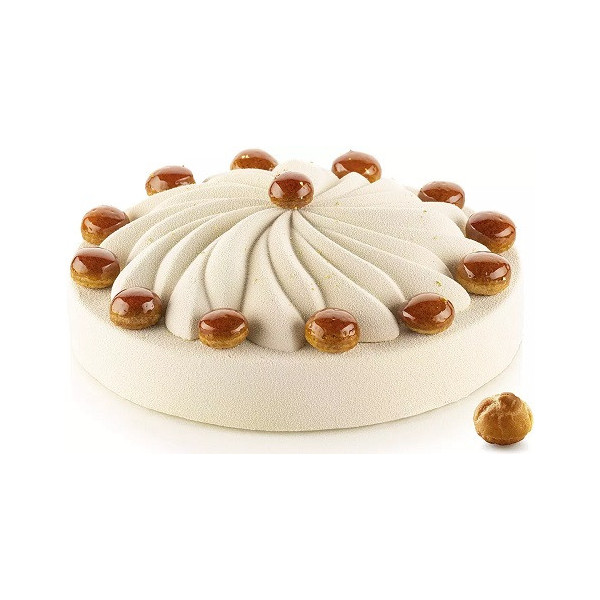 Saint Honoré 280 Silikomart, stampo silicone bianco per decoro corona di ø16xh2,8 cm