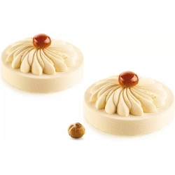 Saint Honoré 40 stampo in silicone bianco per 6 decori da 7,6 x h 1,5 cm da Silikomart