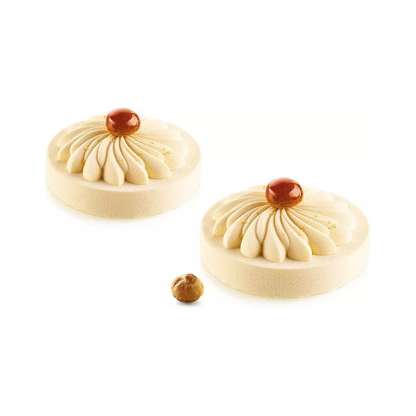 Saint Honoré 40 stampo in silicone bianco per 6 decori da 7,6 x h 1,5 cm da Silikomart