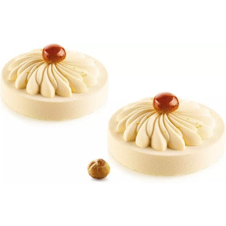 Saint Honoré 40 stampo in silicone bianco per 6 decori da 7,6 x h 1,5 cm da Silikomart Saint Honoré 40 stampo in silicone bianco per 6 decori da 7,6 x h 1,5 cm da Silikomart