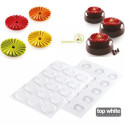 Plissé 7 Silikomart stampo in silicone bianco per decorazioni di mini porzioni a plissé
