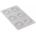 Plissé 23 Silikomart stampo in silicone bianco per decorazioni di monoporzioni a plissé