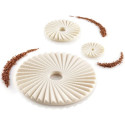 Kit Plissé Silikomart set 3 stampi in silicone bianco per decorazioni di torte e dolci mini e monoporzioni a plissé