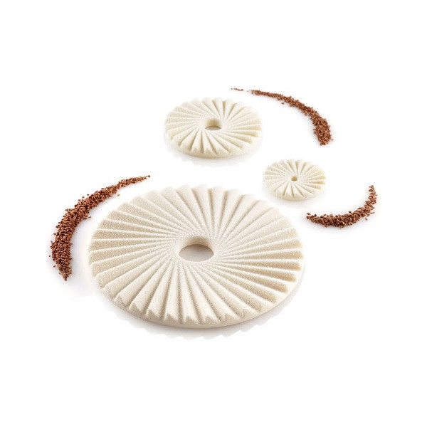 Kit Plissé Silikomart set 3 stampi in silicone bianco per decorazioni di torte e dolci mini e monoporzioni a plissé
