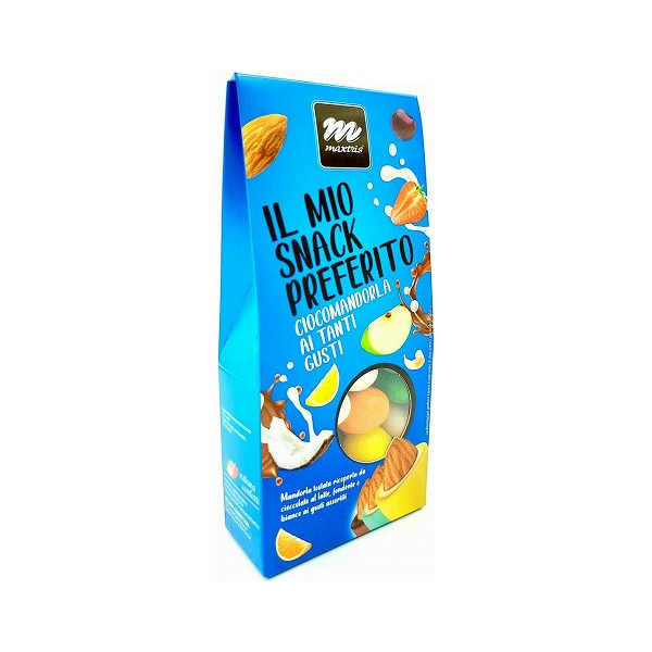 Sacchetto Maxtris ai gusti e colori assortiti, confetti colorati in confezione da 150 g