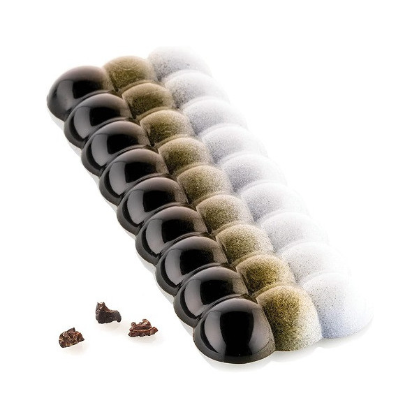 Bolla T CH011 Chocado Silikomart: stampo Tritan 4 tavolette Cioccolato con decoro bolle 156x61xh14 mm 70 g