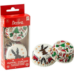 36 Pirottini per muffin in carta con decoro renna natalizia di ø5xh3,2 cm da Decora