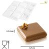 Decor Square 60 Silikomart stampo silicone 6 mini tortine quadrate da 6,7 x h 1,5 cm