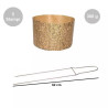Kit Panettone Alto 300g: 5 Stampi in Carta Professionale + Spillone Raffreddamento DECORA Inox 62 cm