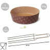 Kit spillone 4 punte da 62 cm in acciaio con 2 stampi panettone basso in carta 2 Kg Kit spillone 4 punte da 62 cm in acciaio con 2 stampi panettone basso in carta 2 Kg