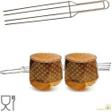 Spillone 4 punte in acciaio inox da Decora, con stampi panettone basso in carta