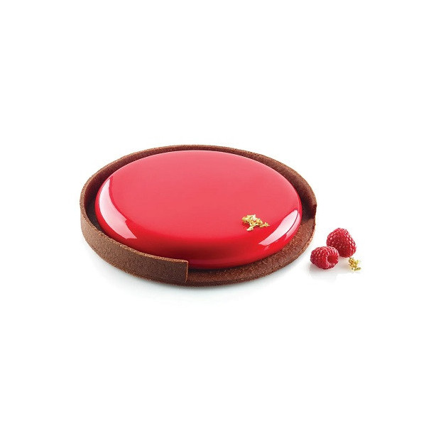 Kit Tarte Ring Round ø190 mm Silikomart: 1 stampo anello microforato e 1 stampo in silicone per crostata tonda