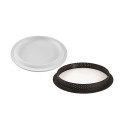 Kit Tarte Ring Round ø190 mm Silikomart: 1 stampo anello microforato e 1 stampo in silicone per crostata tonda