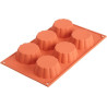 Stampo piccola brioche cannellata o briochette cannellata in silicone diametro 79 x 30 mm di Silikomart