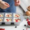 Teglia per mini plum-cake Decora: stampo acciaio antiaderente per 8 pluncake da 9,5x6,3xh3,6 cm