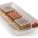 Kit mini tarte sand Silikomart: kit stampo silicone con anello microforato per 6 crostatine decoro sabbia quadrate da 8 cm