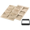 Kit mini tarte sand Silikomart kit stampo silicone con anello microforato per 6 crostatine quadrate decoro sabbia da 8 cm