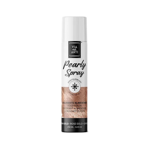 Pearly Rose Gold 250 ml Volcke Aerosol: colorante alimentare spray rosa oro perlato o rosa antico perlato